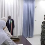 عضوا مجلس السيادة د.سلمى عبدالجبار  ود.نوارة أبو محمد محمد طاهر تؤديان القسم أما